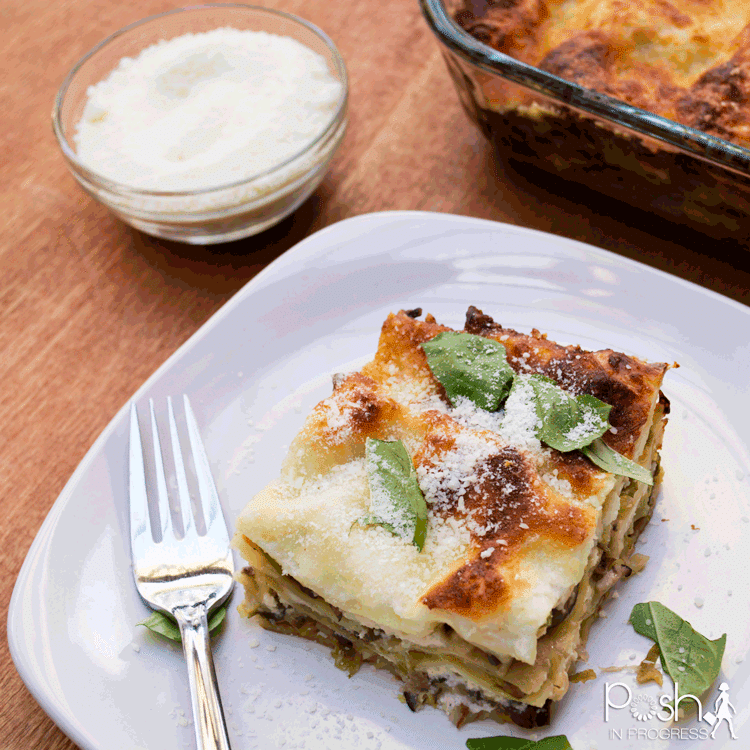 Brussels Sprouts and Mushroom Lasagna Posh in Progress