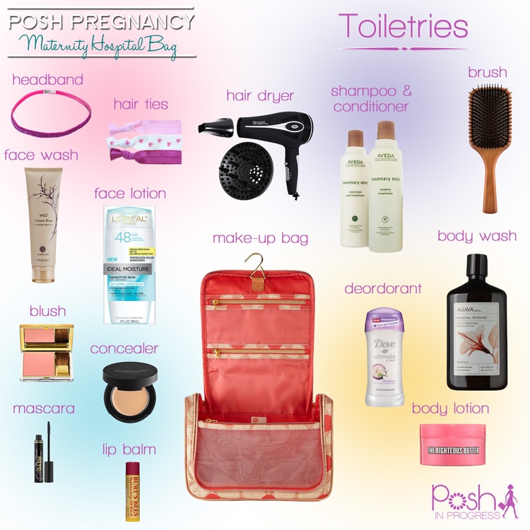 Maternity Hospital Bag Toiletries Posh in Progress