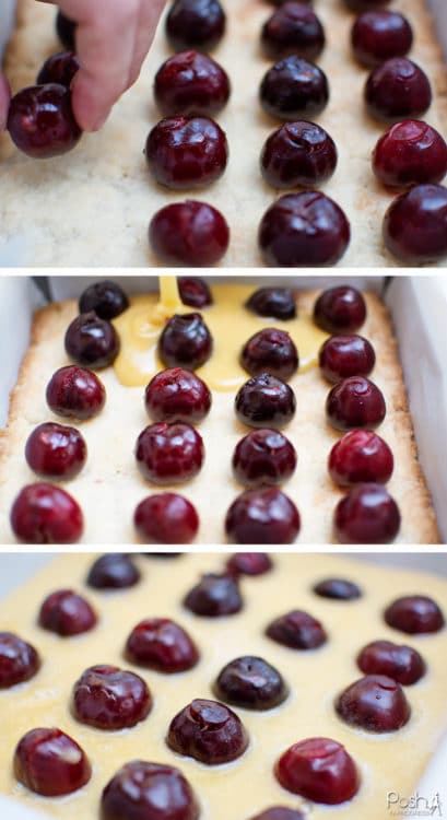 Brown Butter Cherry Bars Recipe with Fresh Cherries - Posh in Progress
