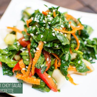 Raw Baby Bok Choy Salad with Asian Dressing