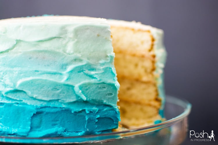 Blue Ombre Cake and DIY Cake Stencil