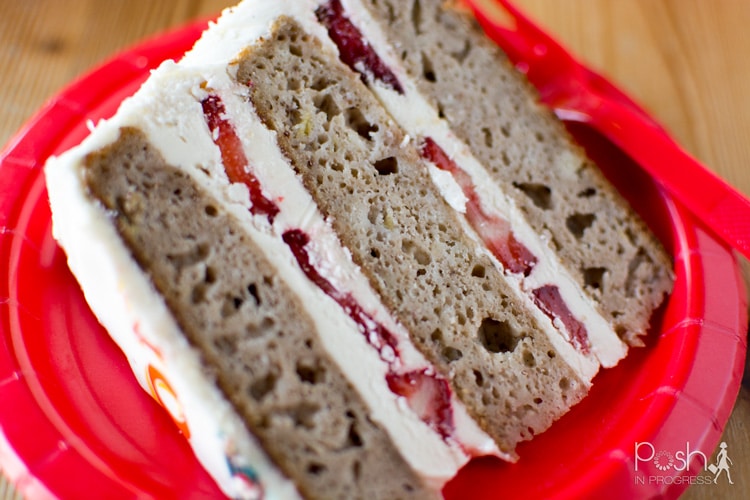 Low Sugar Strawberry Cake Posh in Progress