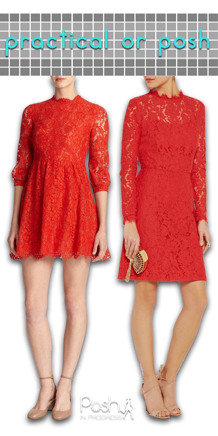 Practical or Posh: Red Lace Dress with Sleeves - Posh in Progress