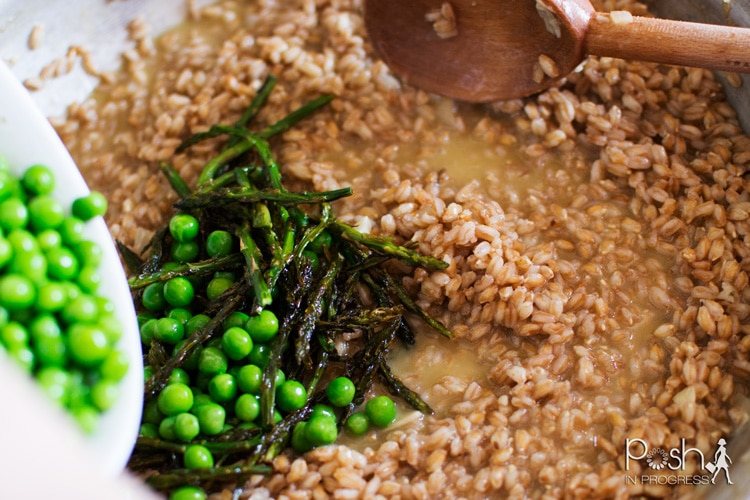Asparagus Farro Risotto with Sweet Peas Posh in Progress
