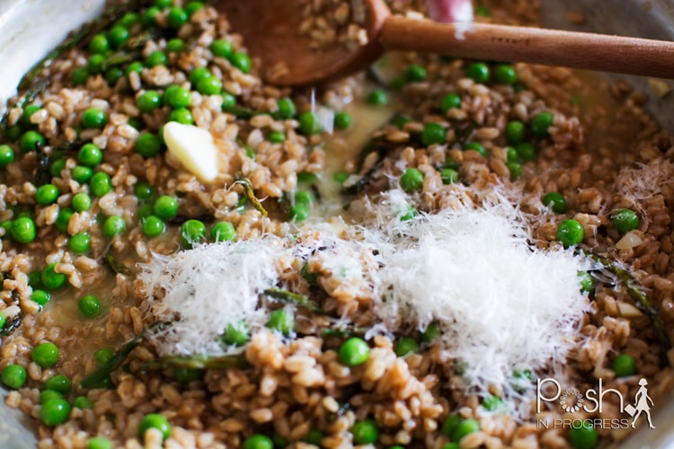 Asparagus Farro Risotto with Sweet Peas Posh in Progress