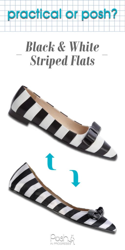 black and white striped flats