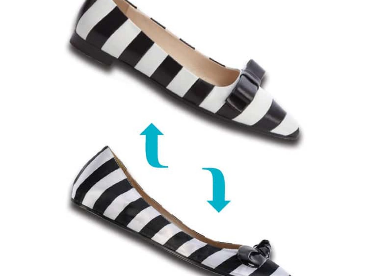 black and white striped flats