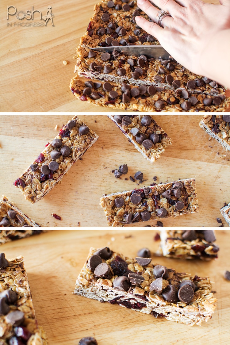 No Bake Granola Bars with Chocolate Chips and Cranberries Posh in