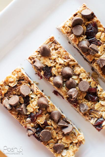 No Bake Granola Bars with Chocolate Chips and Cranberries - Posh in ...