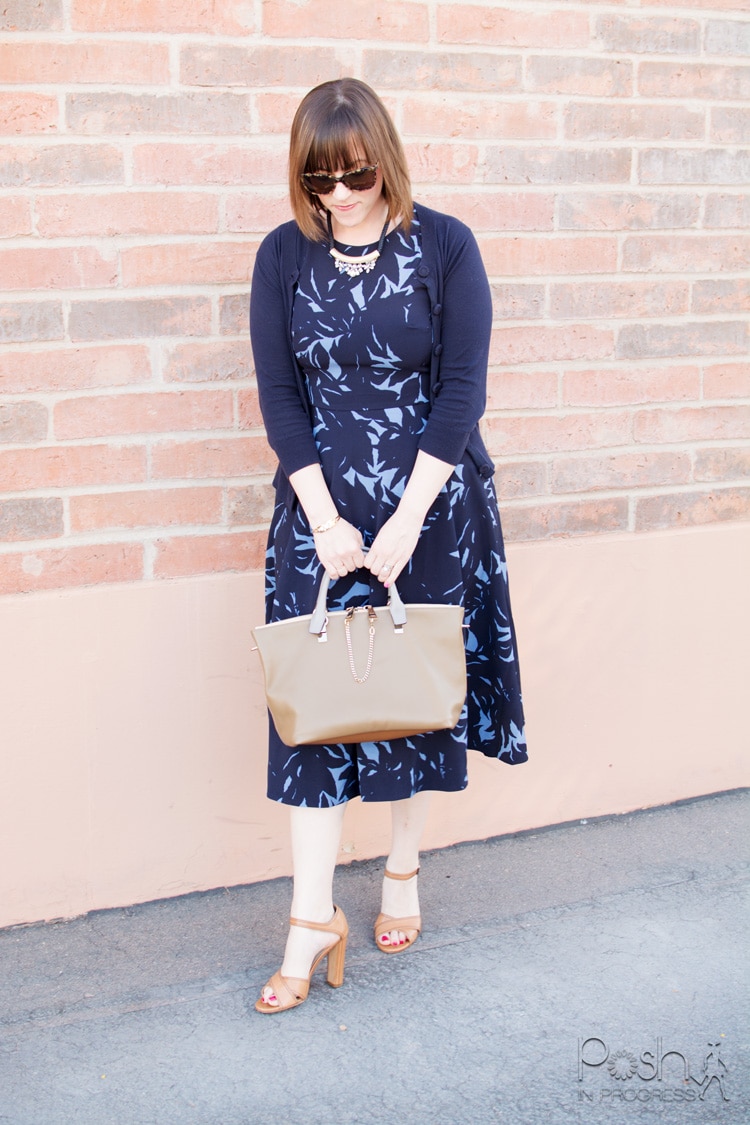 midi navy floral dress