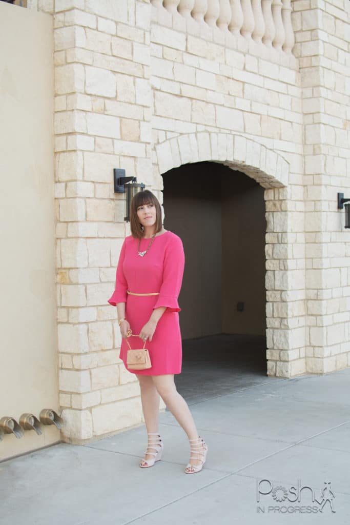 pink sheath wedding dress