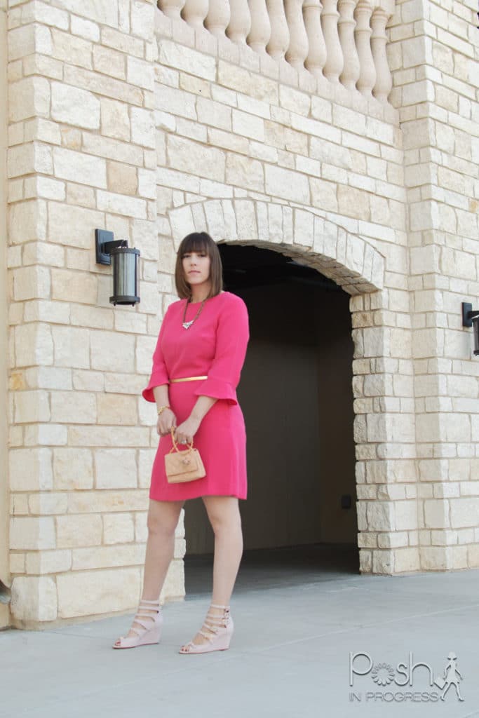 pink sheath wedding dress