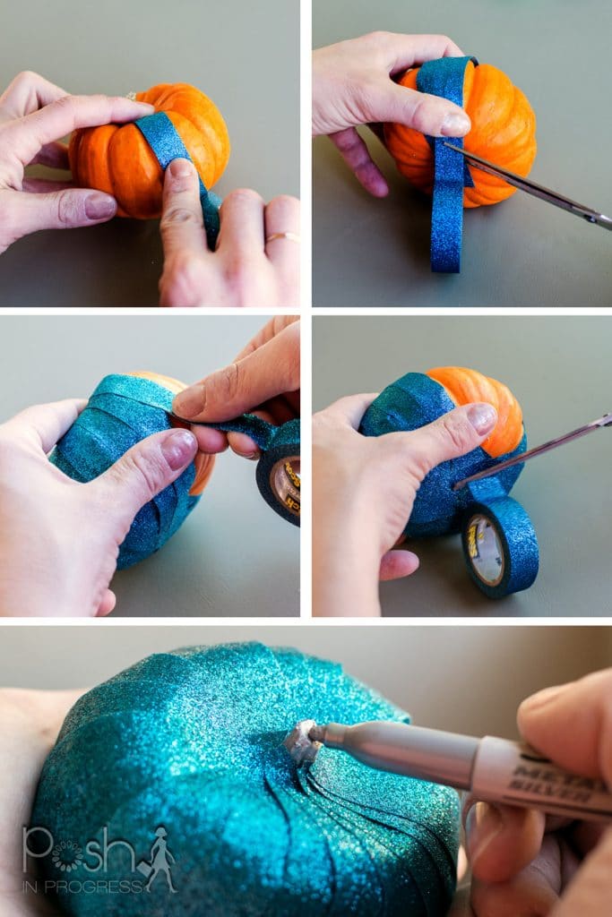 How to Make an Easy DIY Glitter Washi Tape Pumpkin Craft Posh in Progress