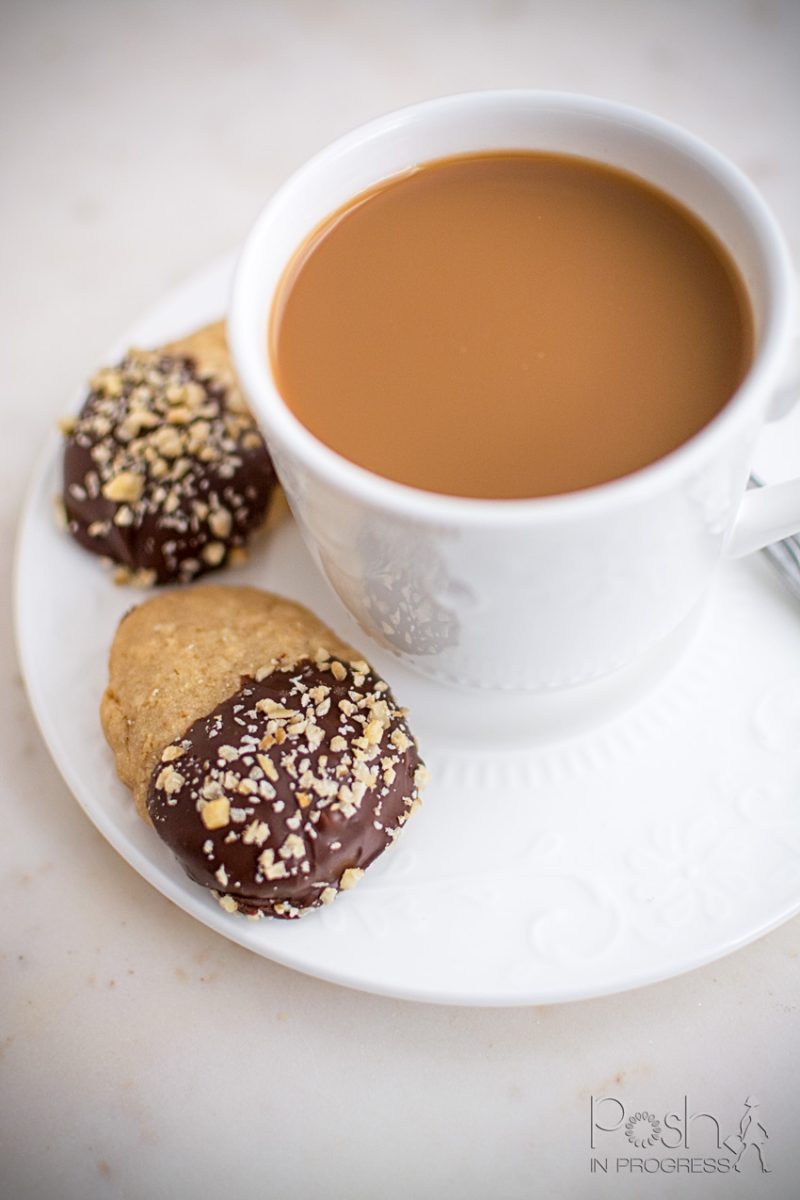 How to Make Chocolate Dipped Hazelnut Shortbread Cookies - Posh in Progress