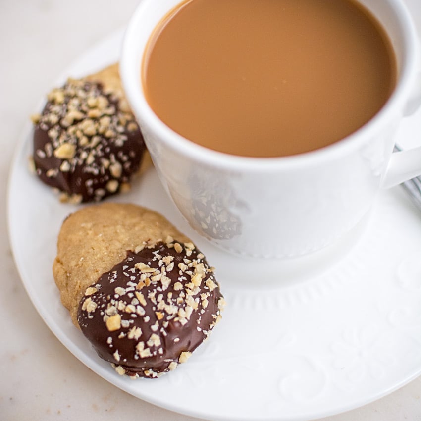 How to Make Chocolate Dipped Hazelnut Shortbread Cookies