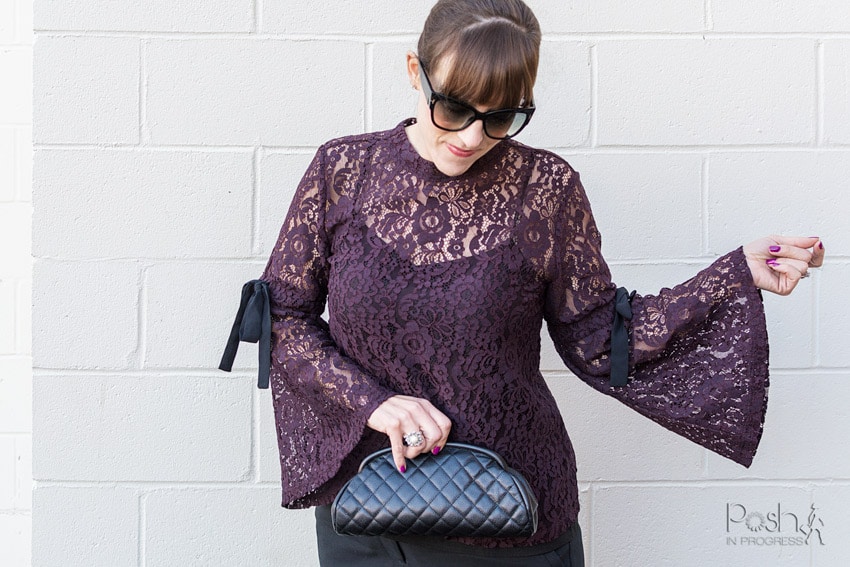 lace bell sleeve top
