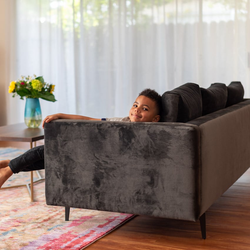 5 Reasons I Chose This Grey Velvet Couch for My New Living Room
