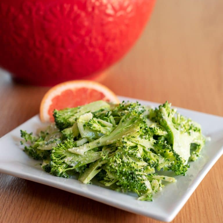 shaved broccoli salad cashew dressing