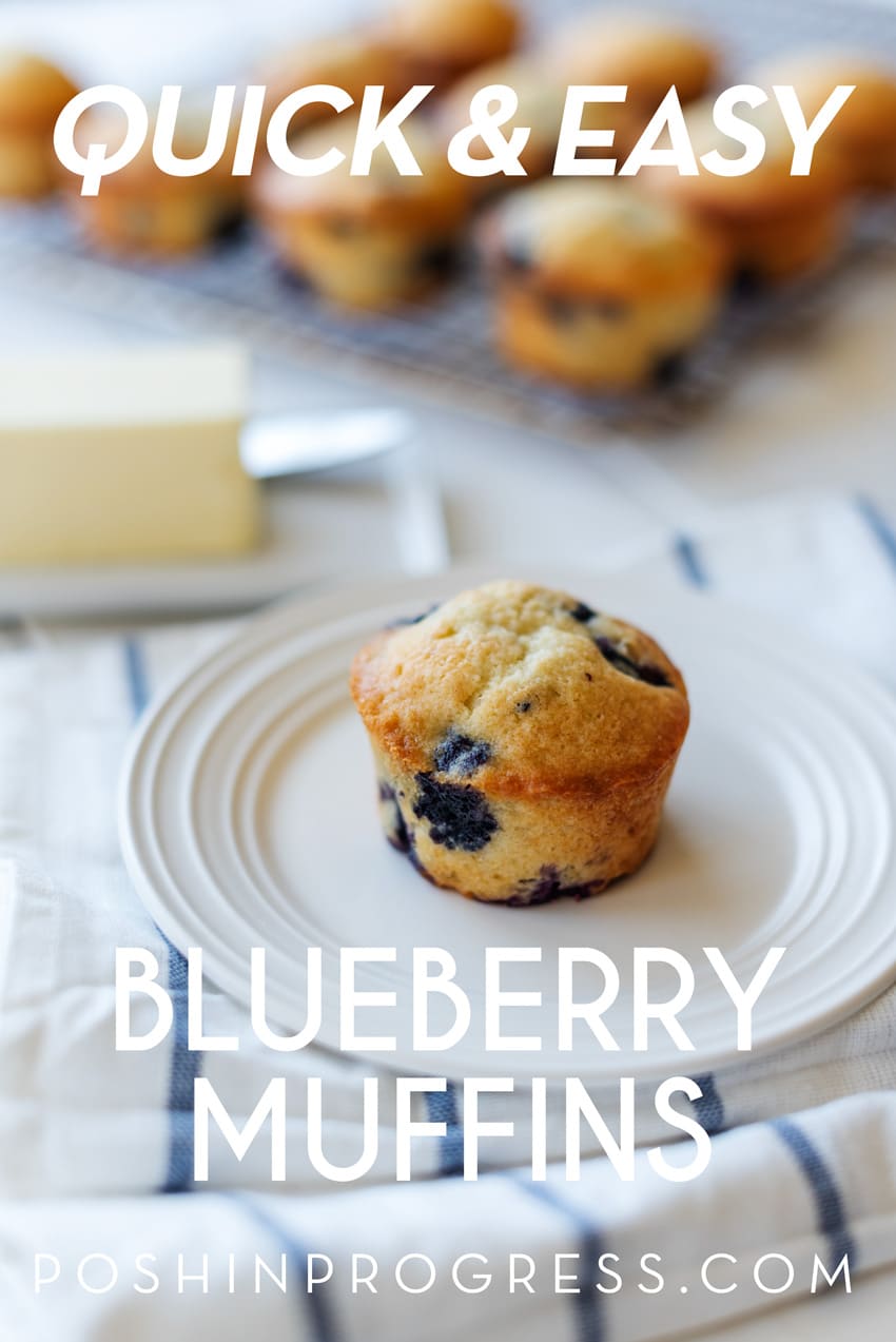 Sure to pin this quick and easy blueberry muffin recipe to Pinterest!