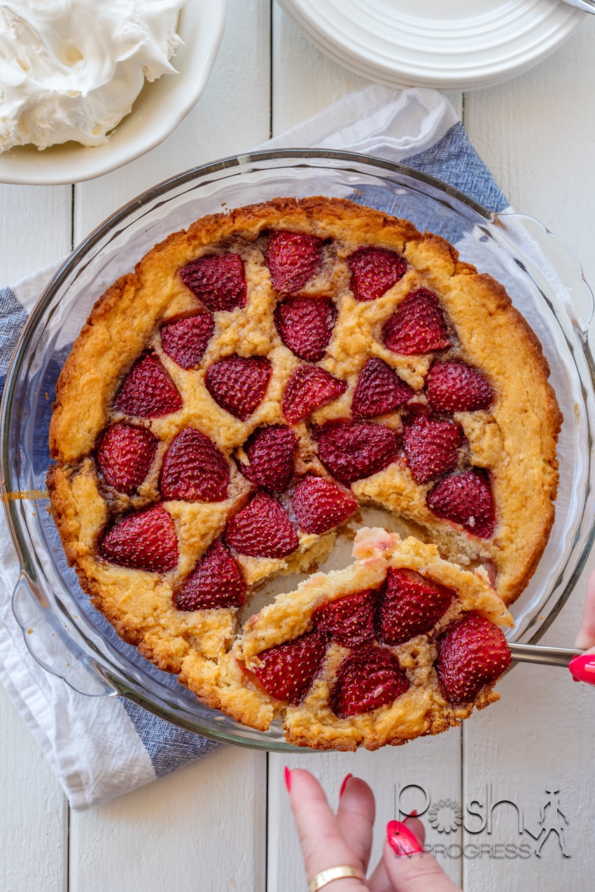 Strawberry Spoon Cake Recipe featured by top LA lifestyle blogger, Posh in Progress