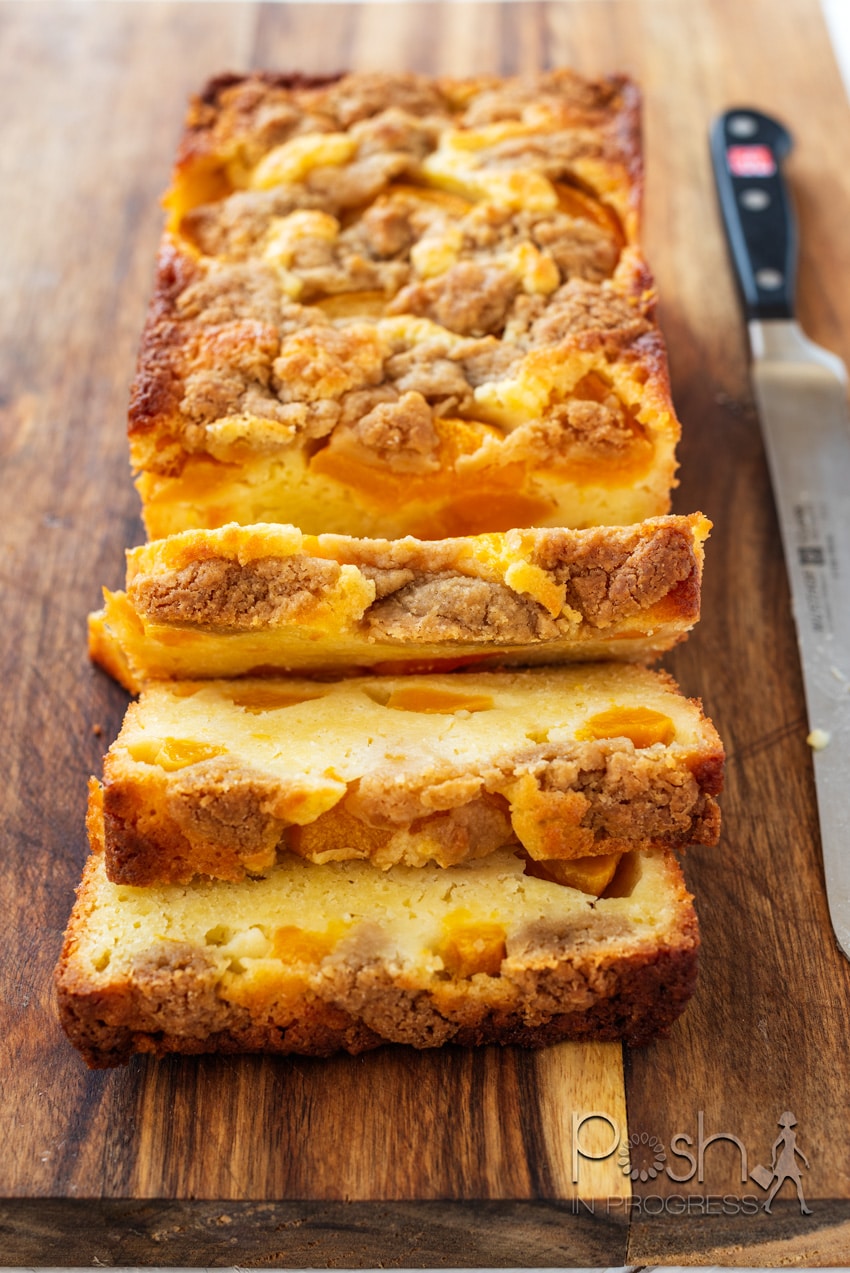 Peach Cobbler Pound Cake Recipe featured by top LA lifestyle blogger, Posh in Progress