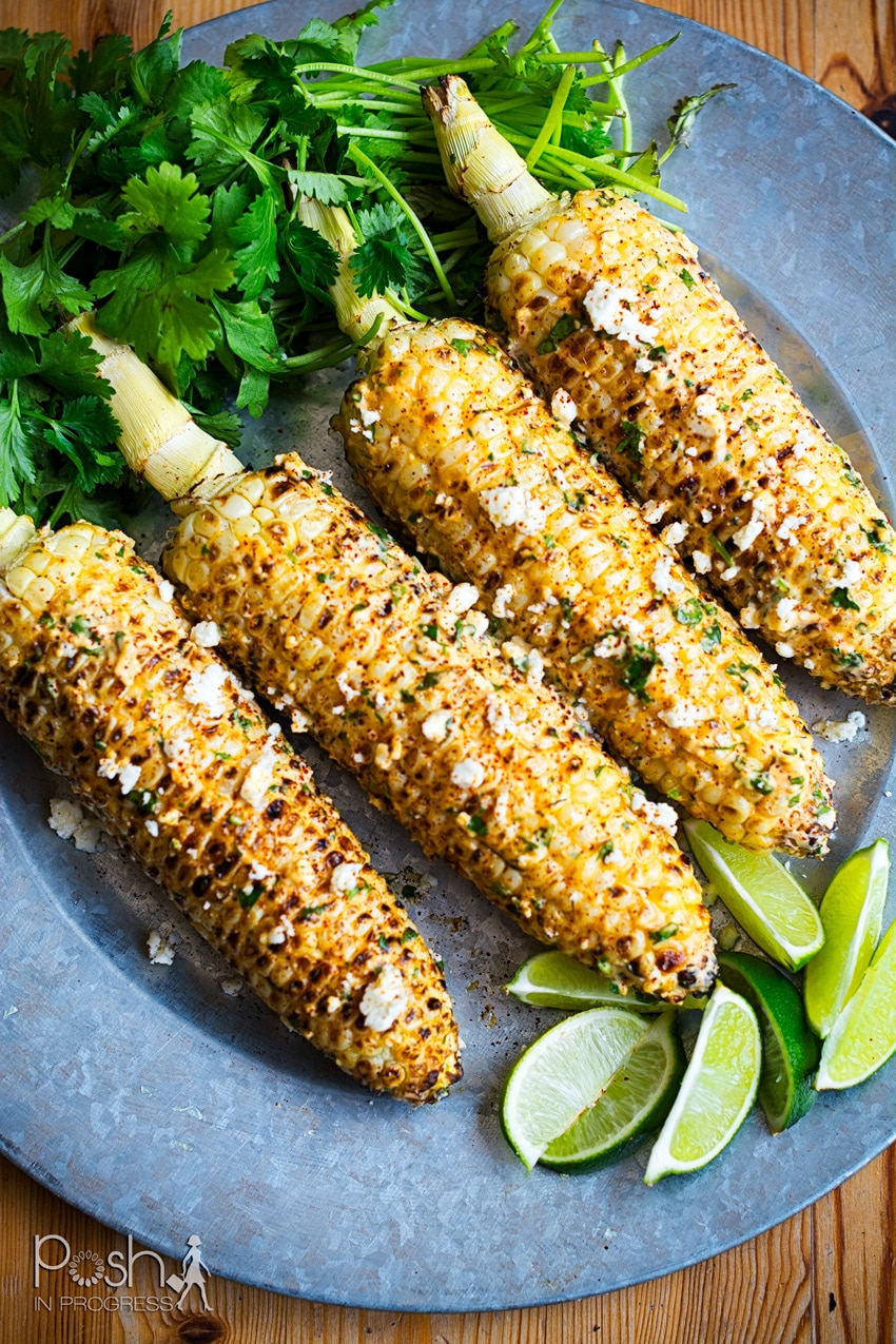 Memorial Day Grilling Recipes by popular LA lifestyle blog, Posh in Progress: image of Mexican street corn. 
