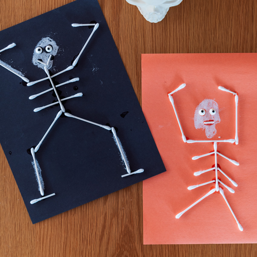 How to Make This Fun and Cute Q-Tip Skeleton Craft
