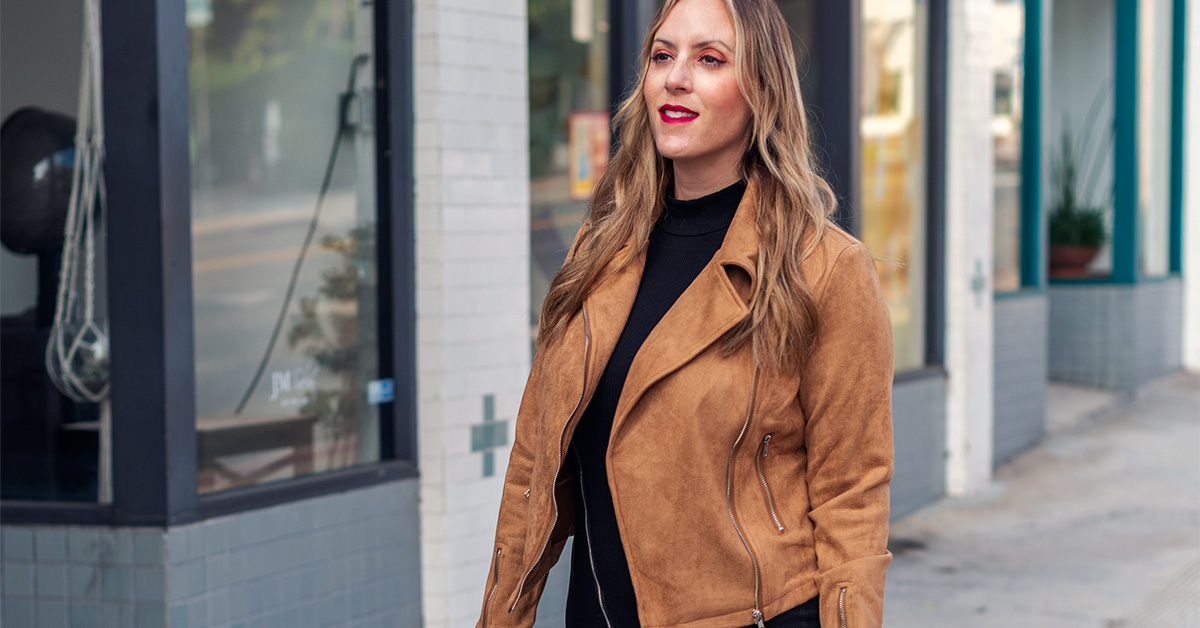 5 Smart Reasons You Need a Faux Suede Moto Jacket This Fall - Posh in ...