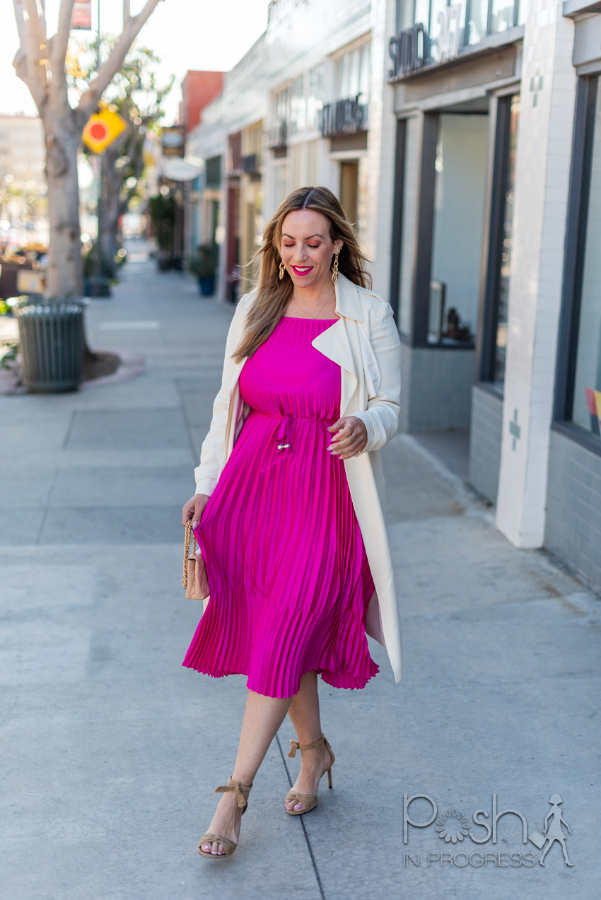 Here is Why You Should Try A Vibrant Pleated Dress for Spring - Posh in  Progress