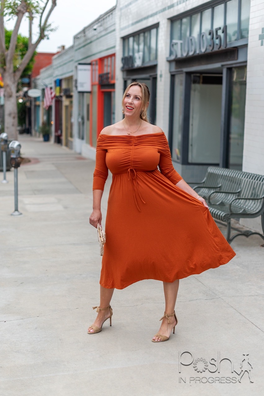 Orange wrap dresses  HOWTOWEAR Fashion