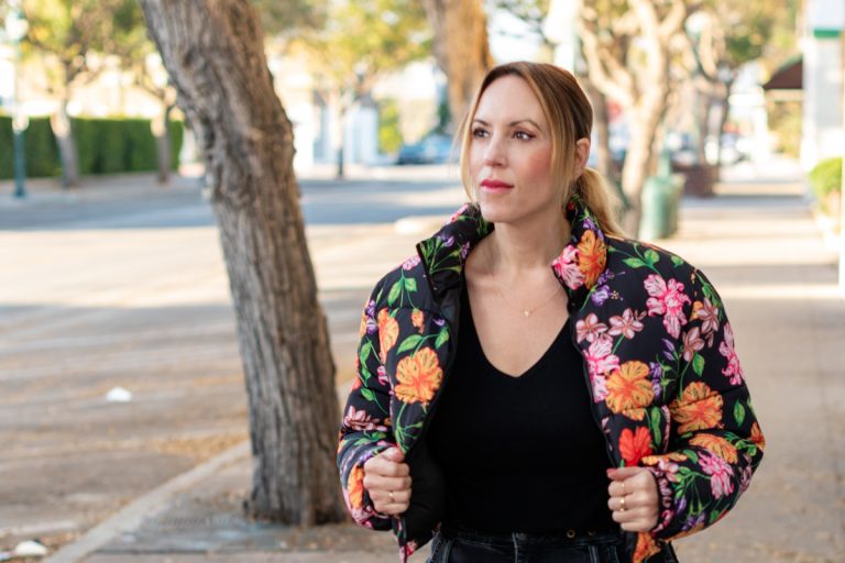 Floral Bubble Coat: How to Style a Puffer Jacket for Women