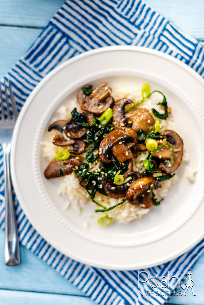 mushroom and spinach stir fry